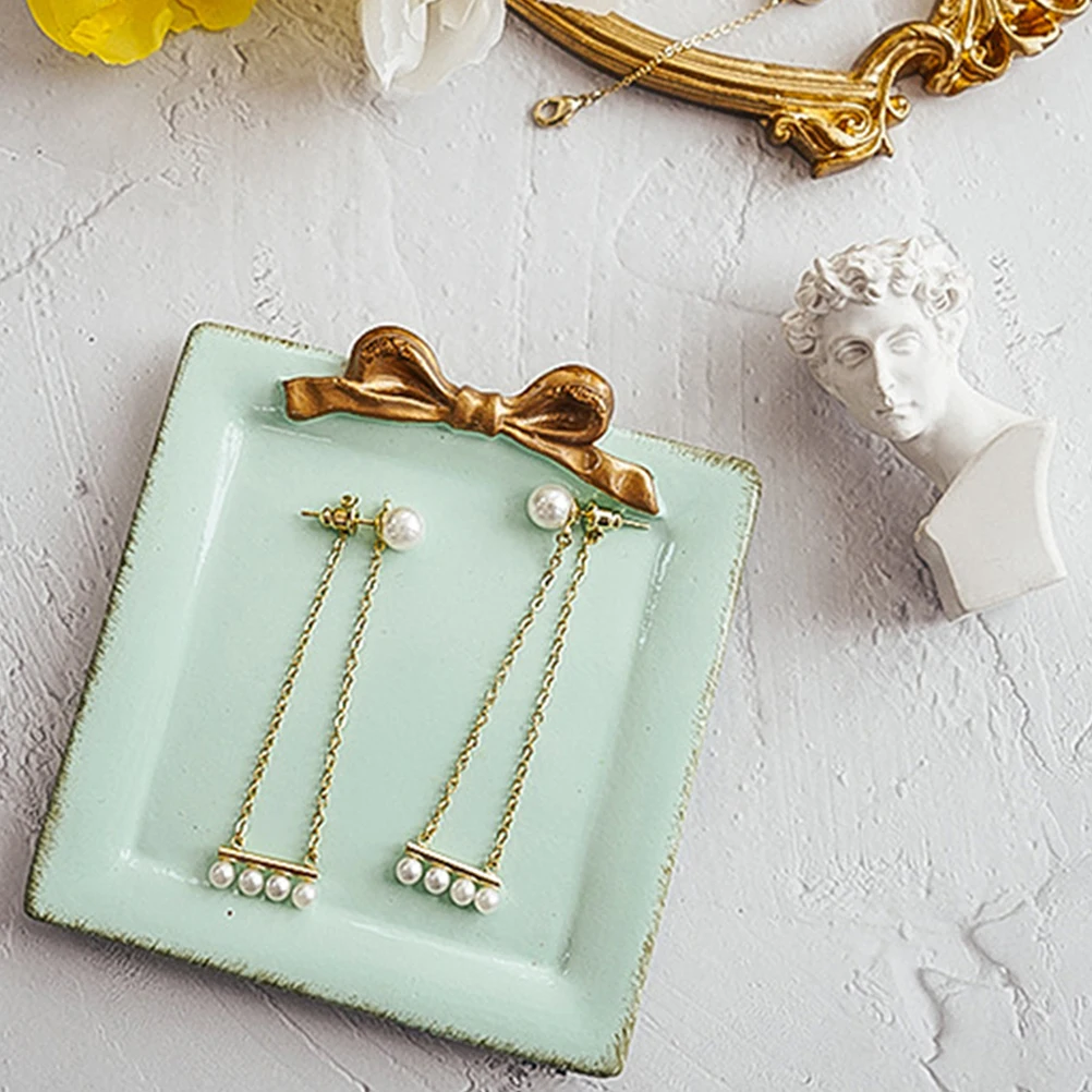 

Chic Earrings Tray Jewelry Storage Display Desktop Decoration Creative Photo Prop Resin Craft Ornament Valentine Gift Unique