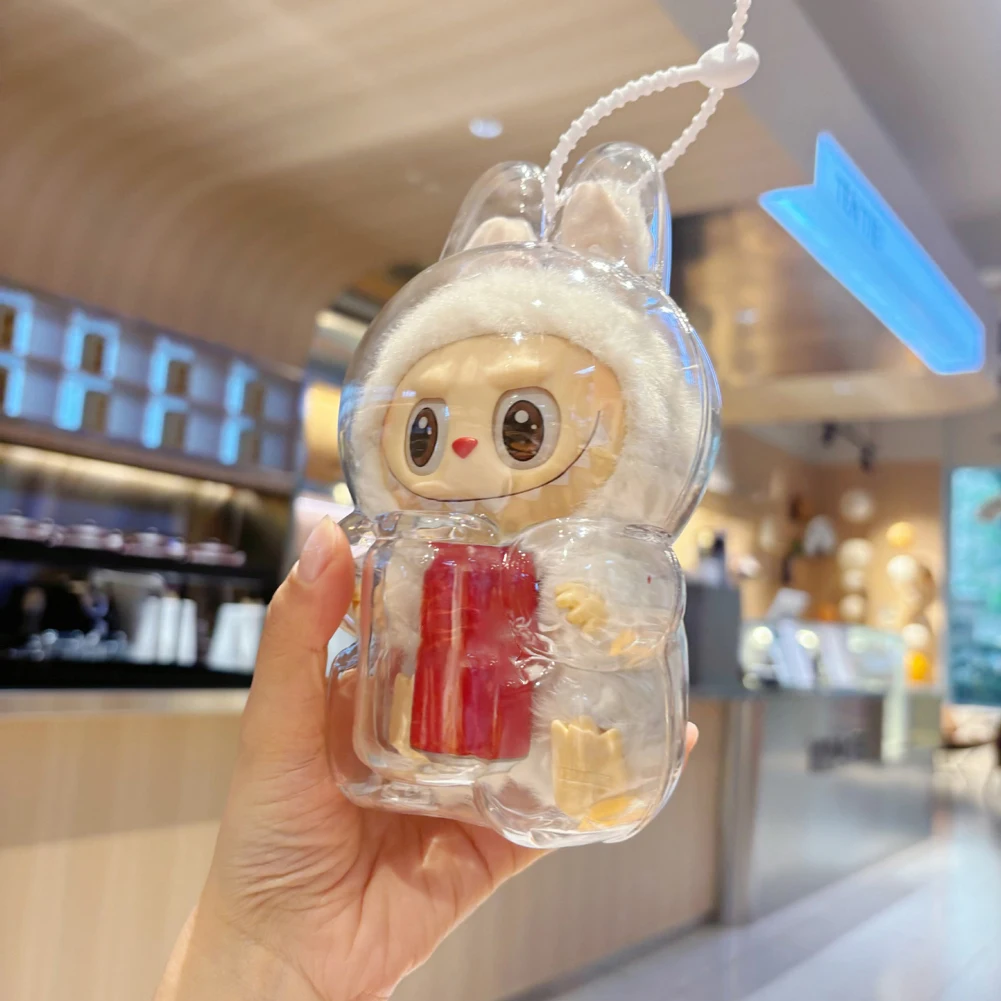 

Transparent Protective Case Cute Elf Plushie Display Cover Plastic for Labubu Monster Toy