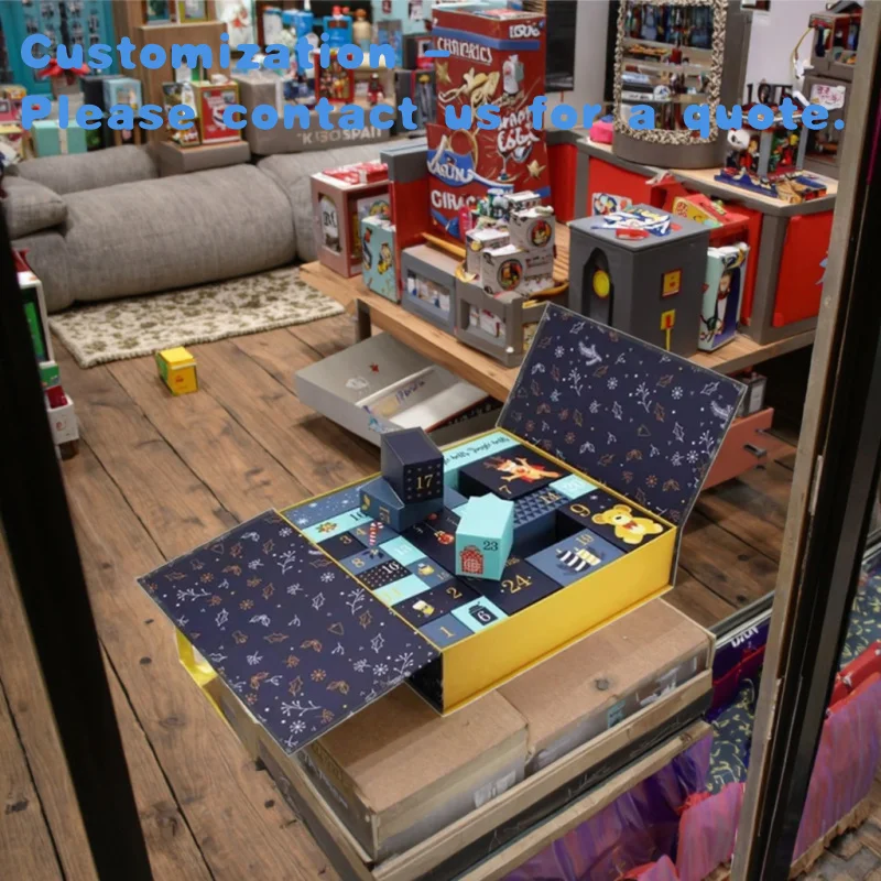 

на заказ.На заказ Адвент-календарь Пустой роскошный картонный бумажный косметический упаковка Обратный отсчет Адвент-календарь Bo