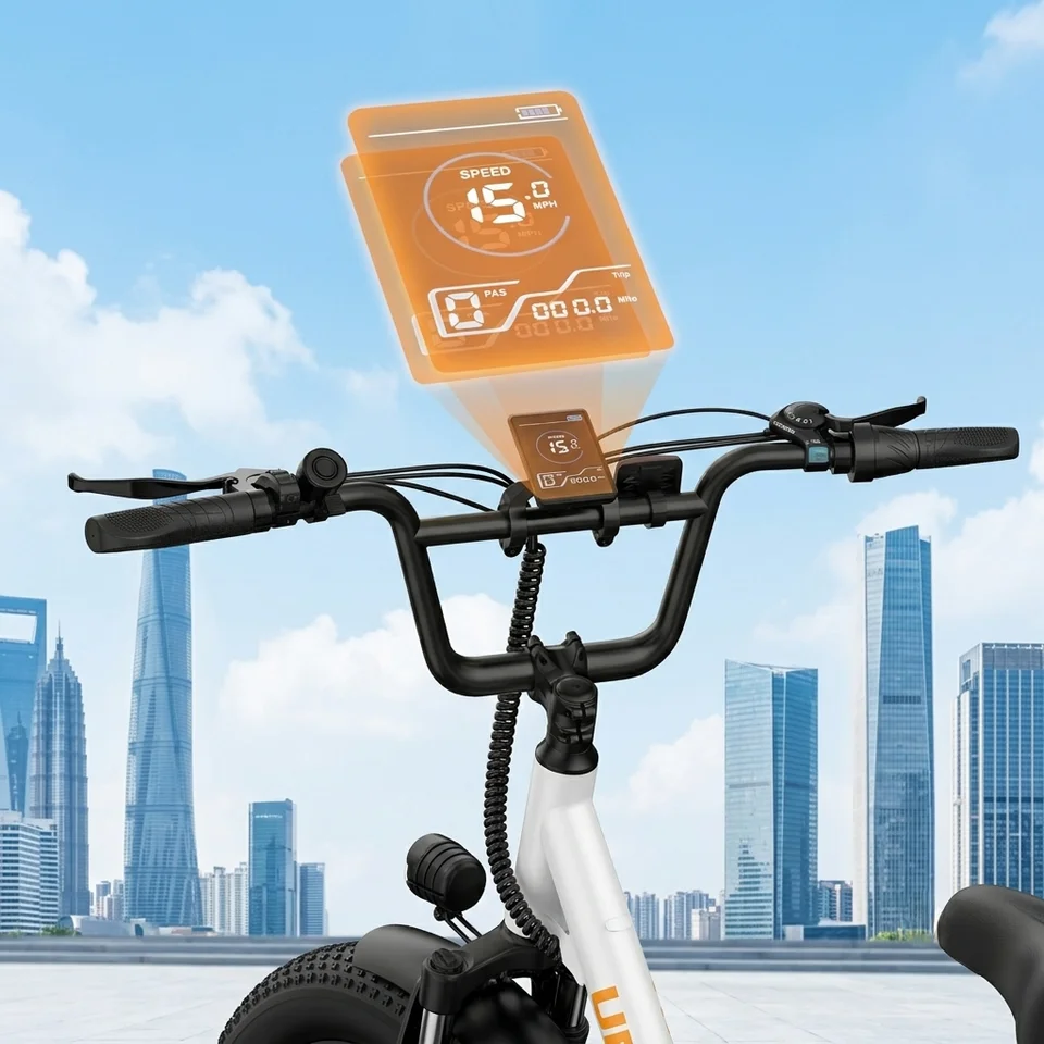 F66 20x3 Fat Tire Electric Bike with 500W Motor 48V 13Ah Removable Battery 80Miles Range Hydraulic Disc Brakes Full Suspension 7 Speed Gears Perfect for Scenic Weekend Camping Daily Commuting and Off Road Adventures image 5