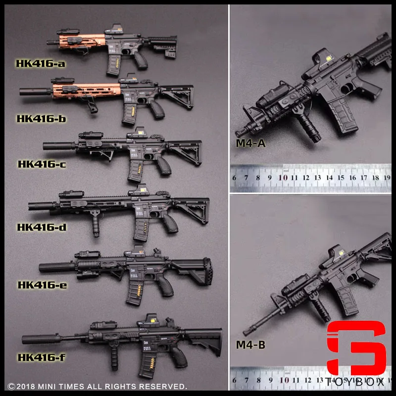 MINITIMES HK416 Series M4 Series 1/6 escala Rifle Gun Weapon Model Toys for 12 "Action Figure Accessories Collections DIY