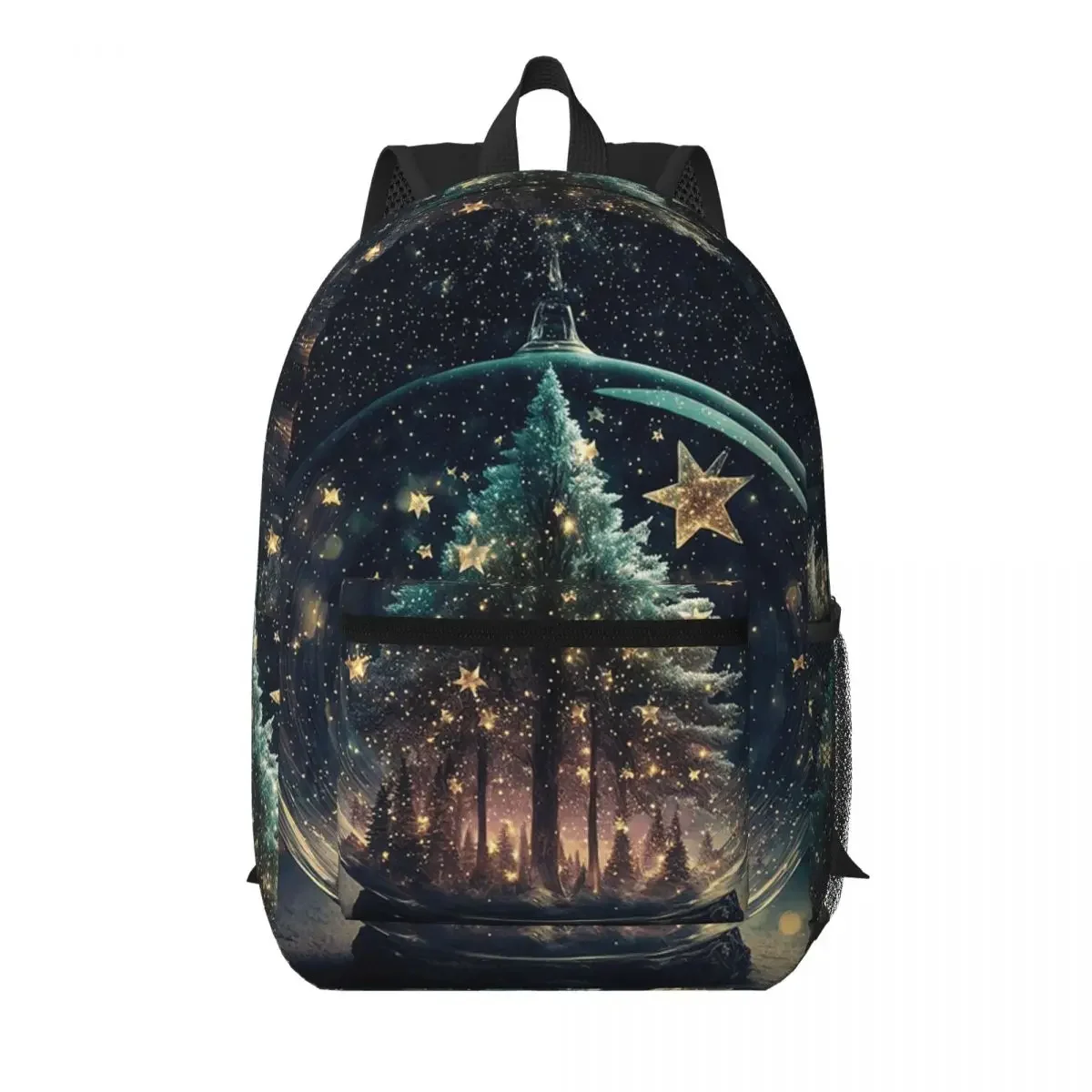 Exquisite Christmas Tree Print Student Backpack School Bag Hiking Travel Daypack for Men Women Bookbag Shoulder Bags