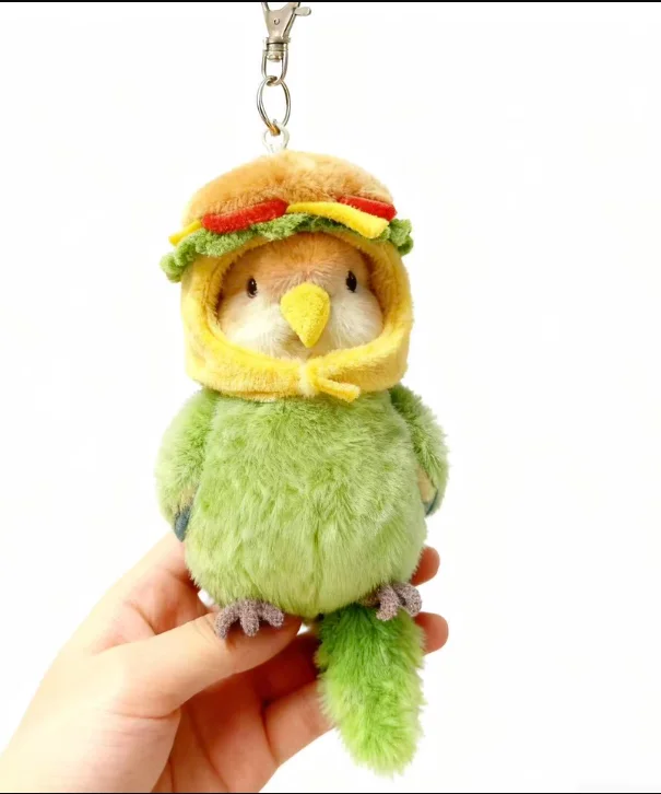 Hamburger Parrot Pendant Hamburger Headgear Detachable Cute