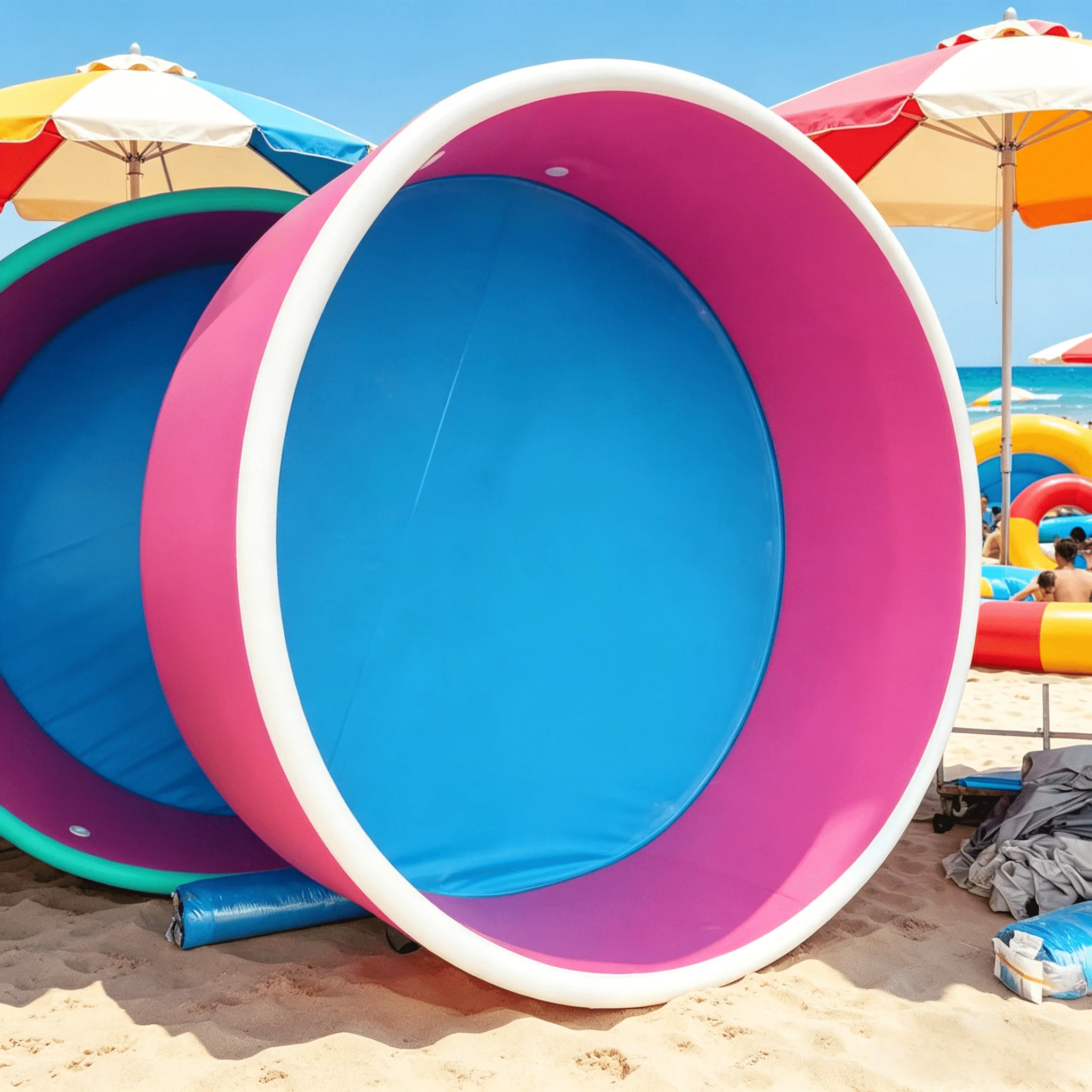 Custom New Outdoor Large Size Portable High Quality Inflatable Spa  and Adults Swimming Pool PVC Family Use Customized Size Logo