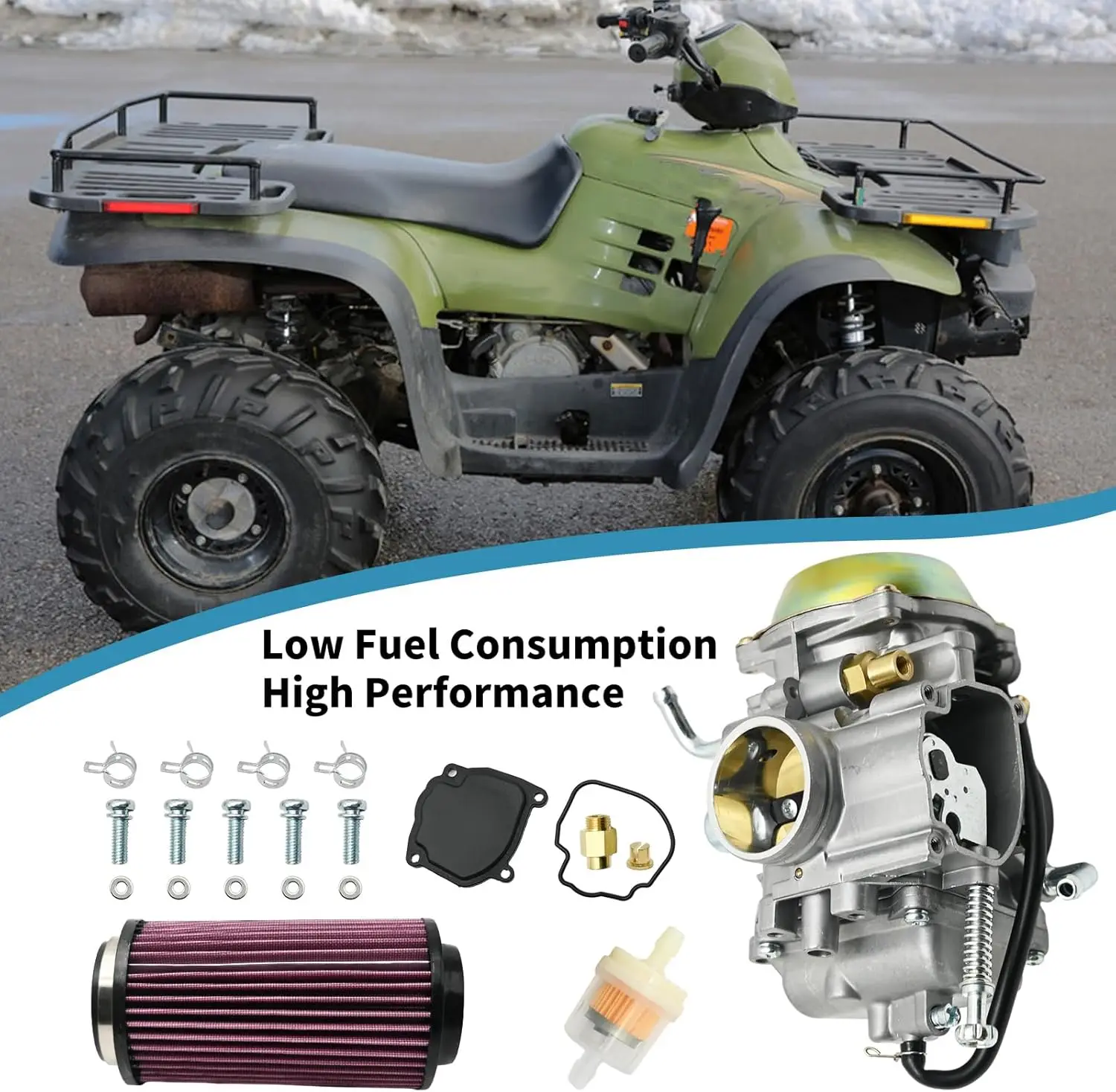 3131441 Carburetor w/Air Filter Replacement for Polaris Sportsman 500 4x4 6X6 Ranger 500 2X4 4X4 6X6 Magnum 325 330 425 500 Repl
