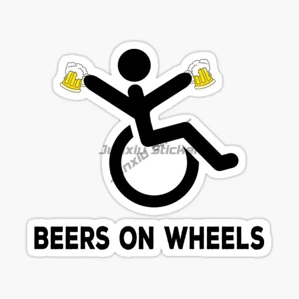 Disabled Wheelchair Creative warn Motor Stickers Bumper Sticker Motorcycle Decals Laptop Stickers Travel Car Washing Accessories