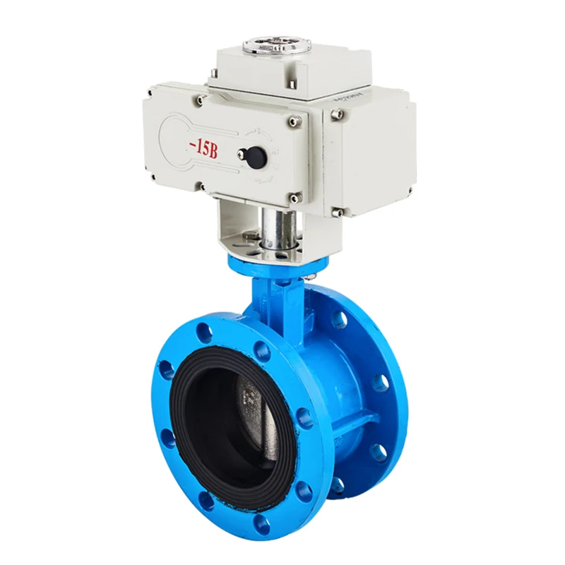 3 بوصة الكربون الصلب شفة كهربائية صمام فراشة DN40 ~ DN500 مع EPDM المطاط ختم لوحة Ss304 فراشة المياه الكهربائية