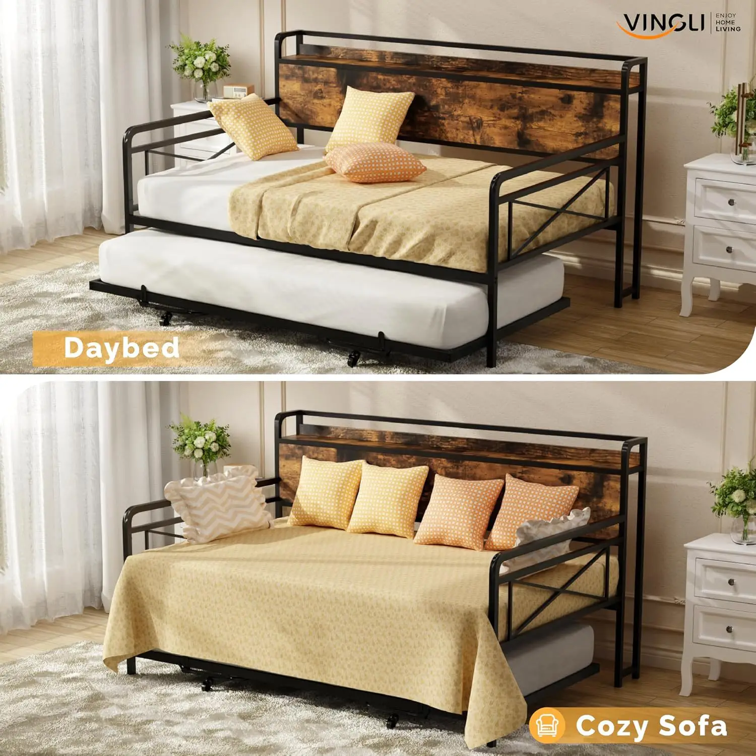 YJQ bedroom folding iron frame sofa bed metal frame pull-out single easy installation sofa bed