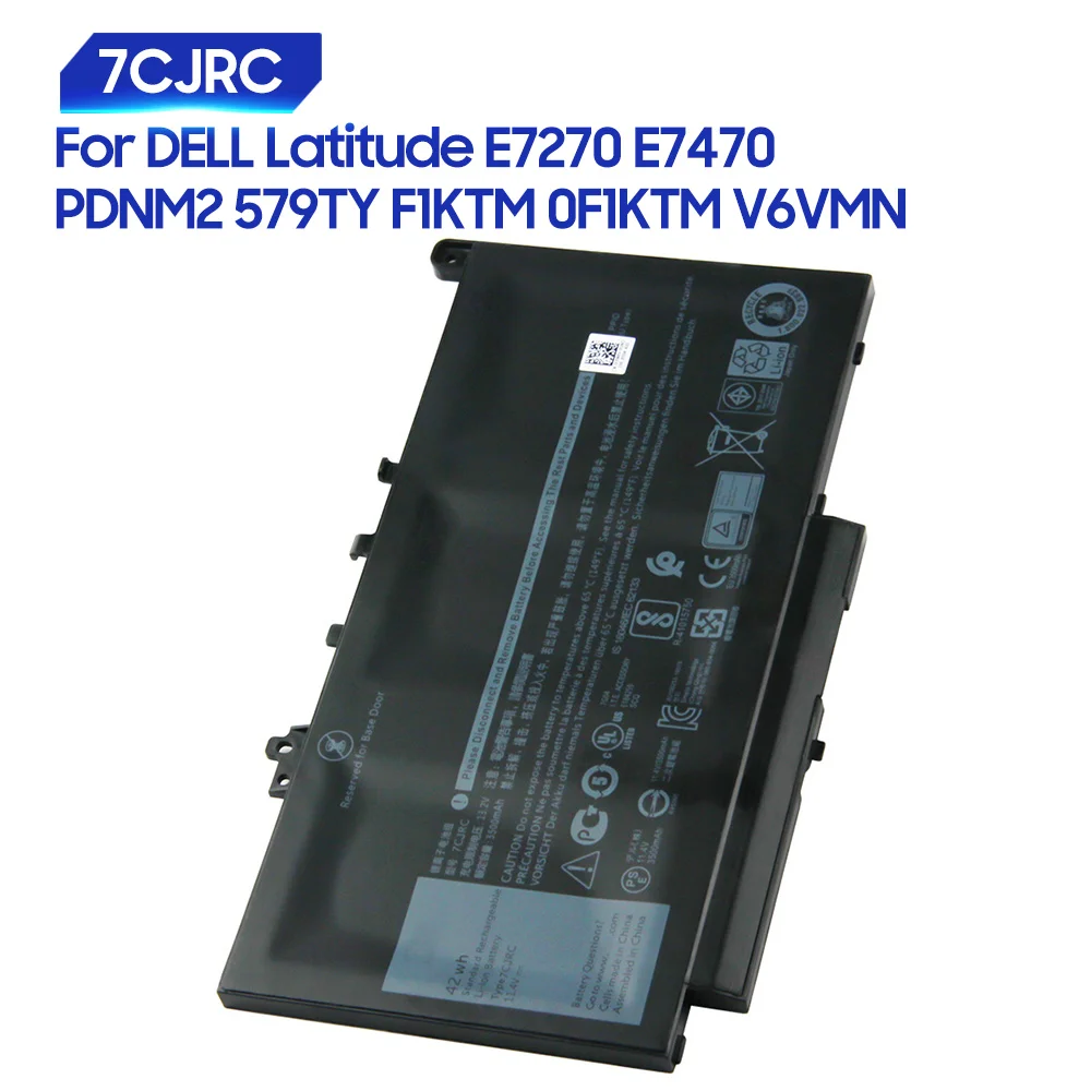 

Replacement Battery For Dell Latitude PDNM2 579TY E7270 E7470 F1KTM 0F1KTM V6VMN 7CJRC Rechargeable New Battery 42Wh