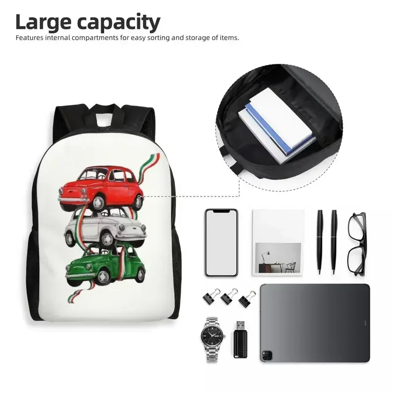 Personalized Vintage Italy Flag Car Backpacks Women Men Fashion Bookbag For College School Italian Pride Bags MN1