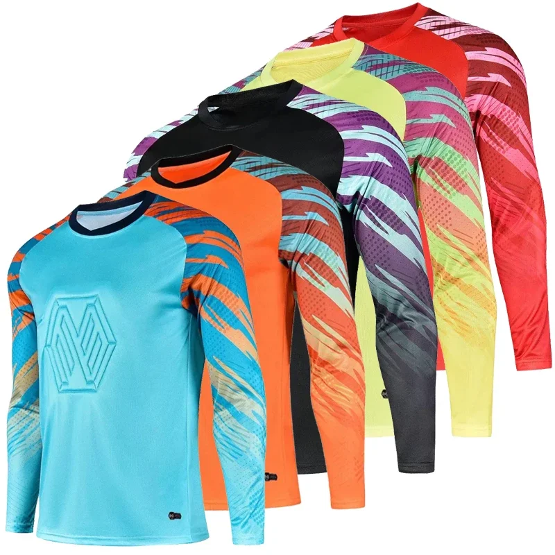 Men Boys Football Jersey Custom Goal Keeper Long Sleeves Tracksuit kids and Adult Football Uniform 2021 goalkeeper Tracksuit