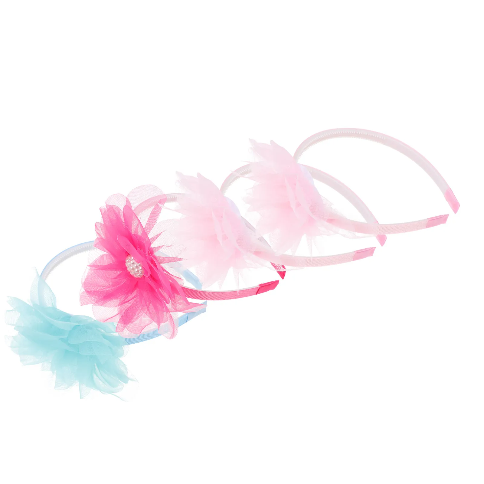 

4 шт. кружевные повязки на голову с цветами для девочек, детские аксессуары для волос для вечеринок, декор для волос, реквизит для фотосессий, головные уборы для сценических выступлений и косплея