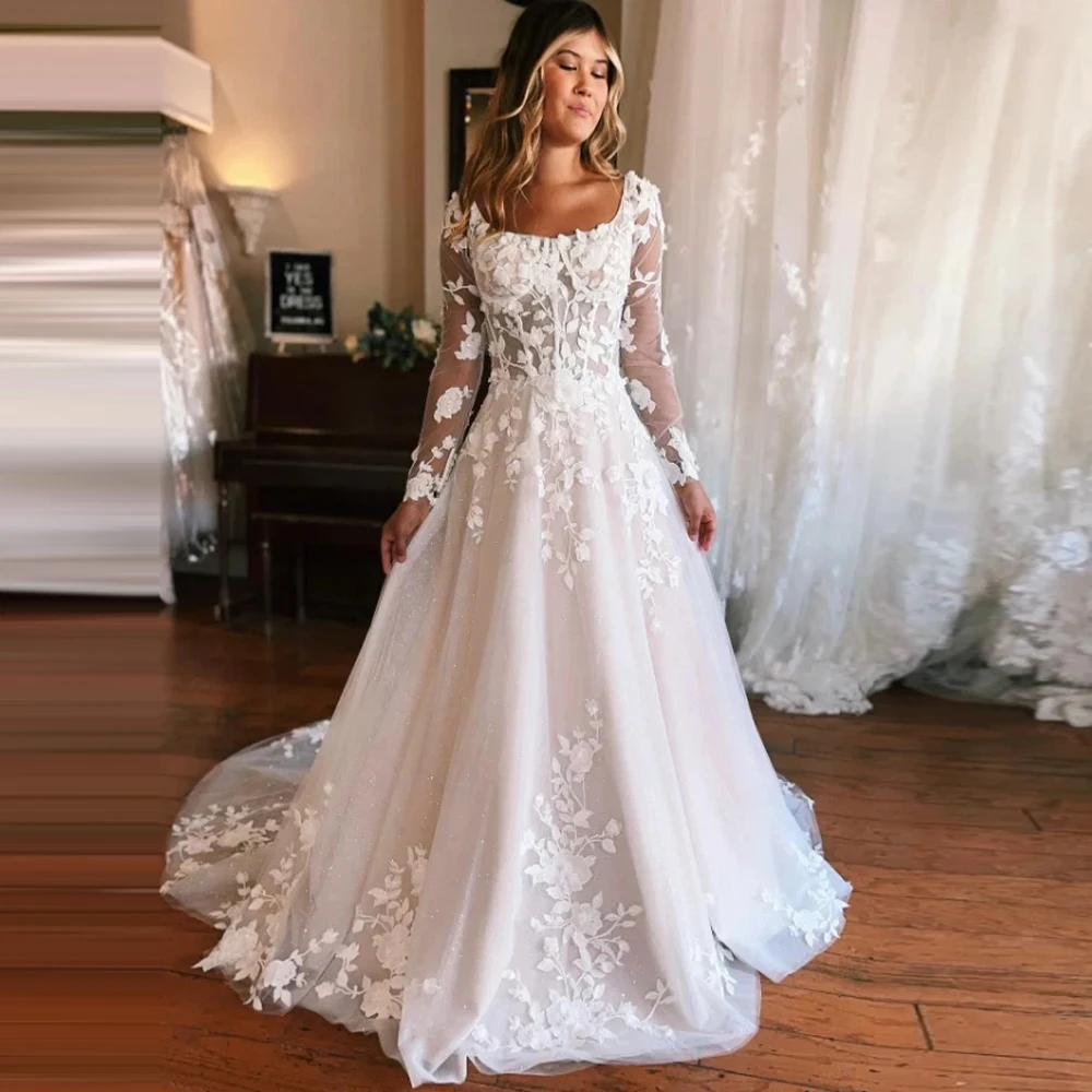 Fascinating A-Line Women Wedding Dresses Elegant Backless Bridal Gown Princess Mopping Length Banquet Robes De Mariée Customized