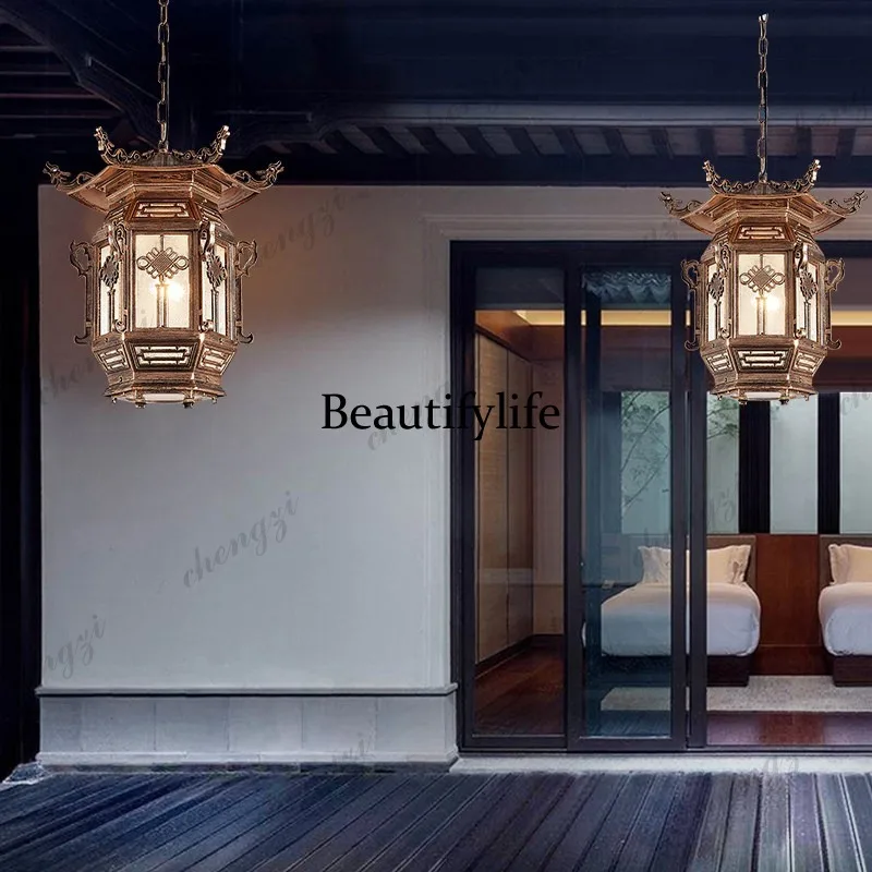 New Chinese-style outdoor chandeliers, waterproof courtyards, outdoor pavilions, vintage pavilions, corridors, balconies,