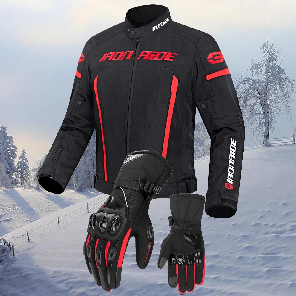 

Waterproof Motorcycle Jacket Men's Winter Warm Motorbike Riding Pants Windproof Anti-Fall Motocross Jacket With Protective Gear