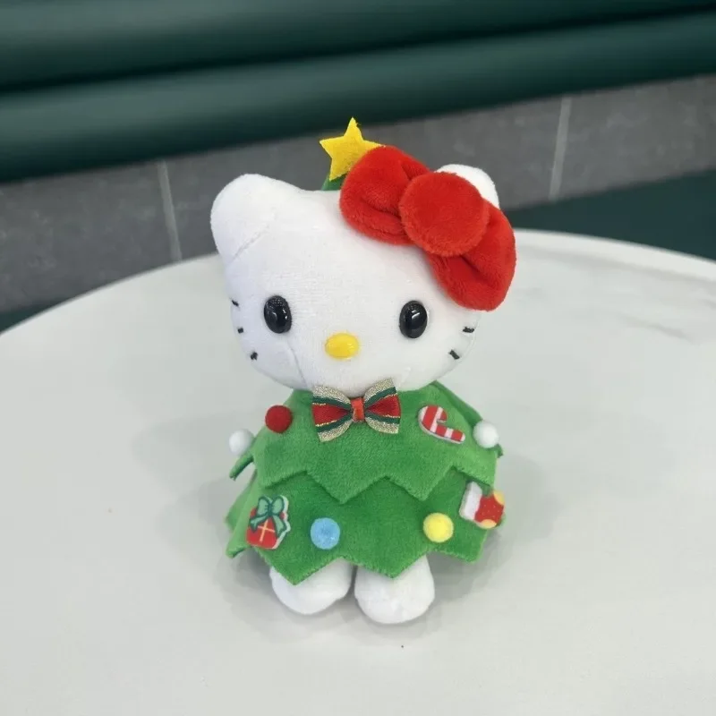 Sanrio Hello Kitty Portachiavi in peluche Cartoon Anime Gonna per albero di Natale KT Cat Doll Zaino carino Ciondolo Regali per le vacanze per ragazze e bambini