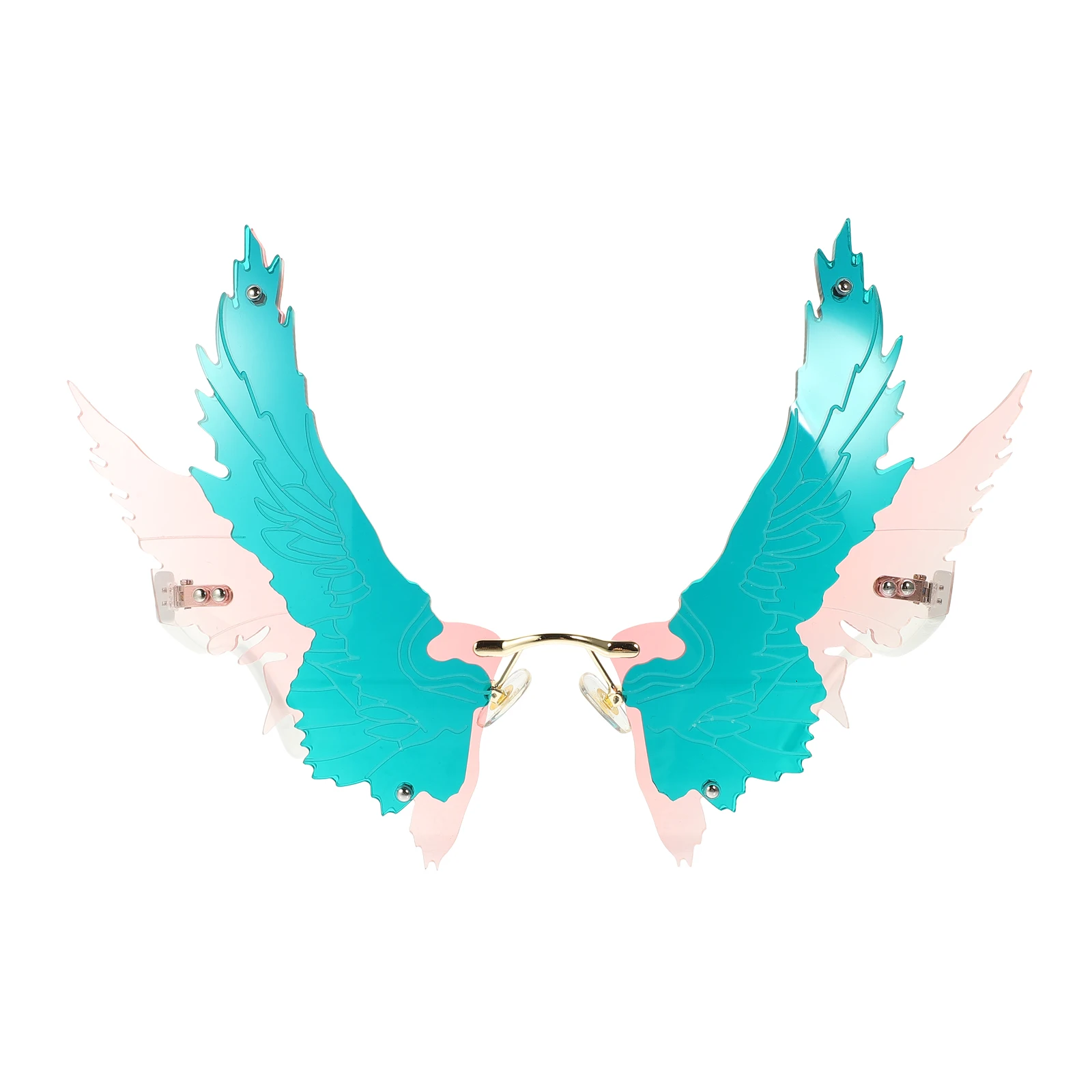 

Funny Wing Shape Sunglasses Frameless Irregular Shades Party Eyewear Decoration Abs Material Not Easily Damaged