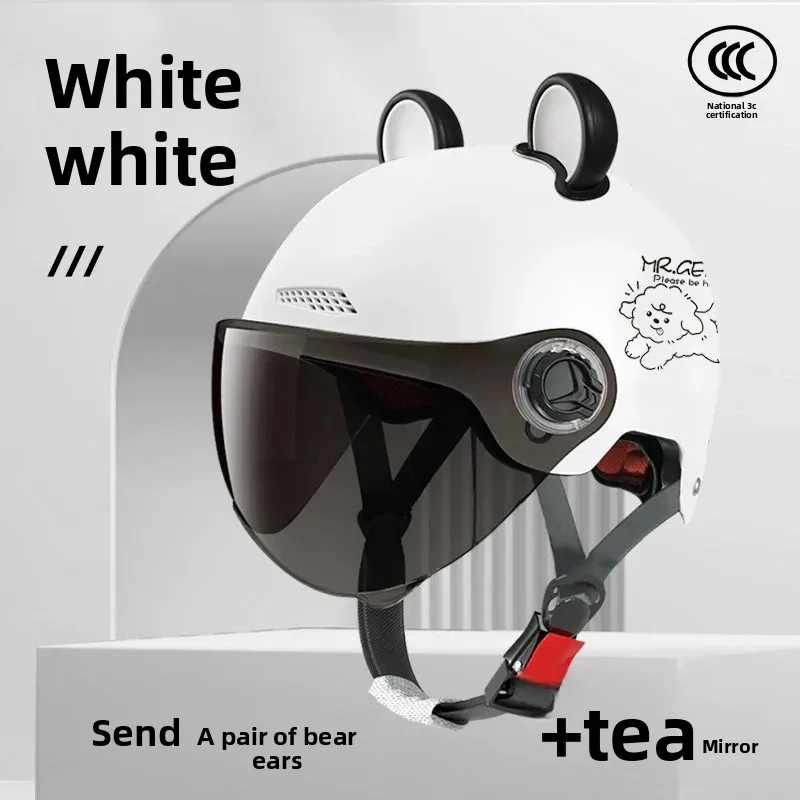 

Bear Element чайного цвета с двойным зеркалом, мужской и женский универсальный электрический велосипедный мотоциклетный шлем