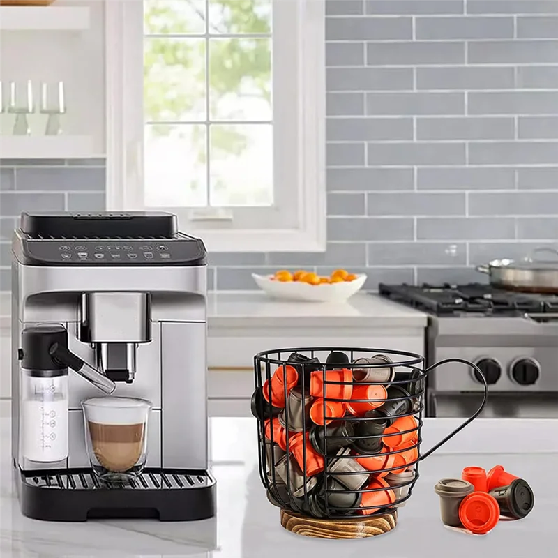 

Coffee Filter Holder with Lid, Coffee Filters Storage, Wooden Coffee Filter Container Basket, Round Capacity