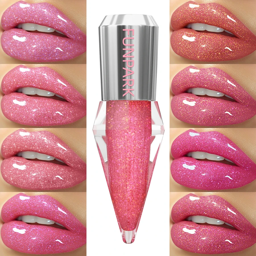 8 ألوان ترطيب الماس لامع بريق ملمع الشفاه ماكياج تألق بريق السائل أحمر الشفاه لؤلؤة الشفاه تينت مثير الشفاه الصقيل