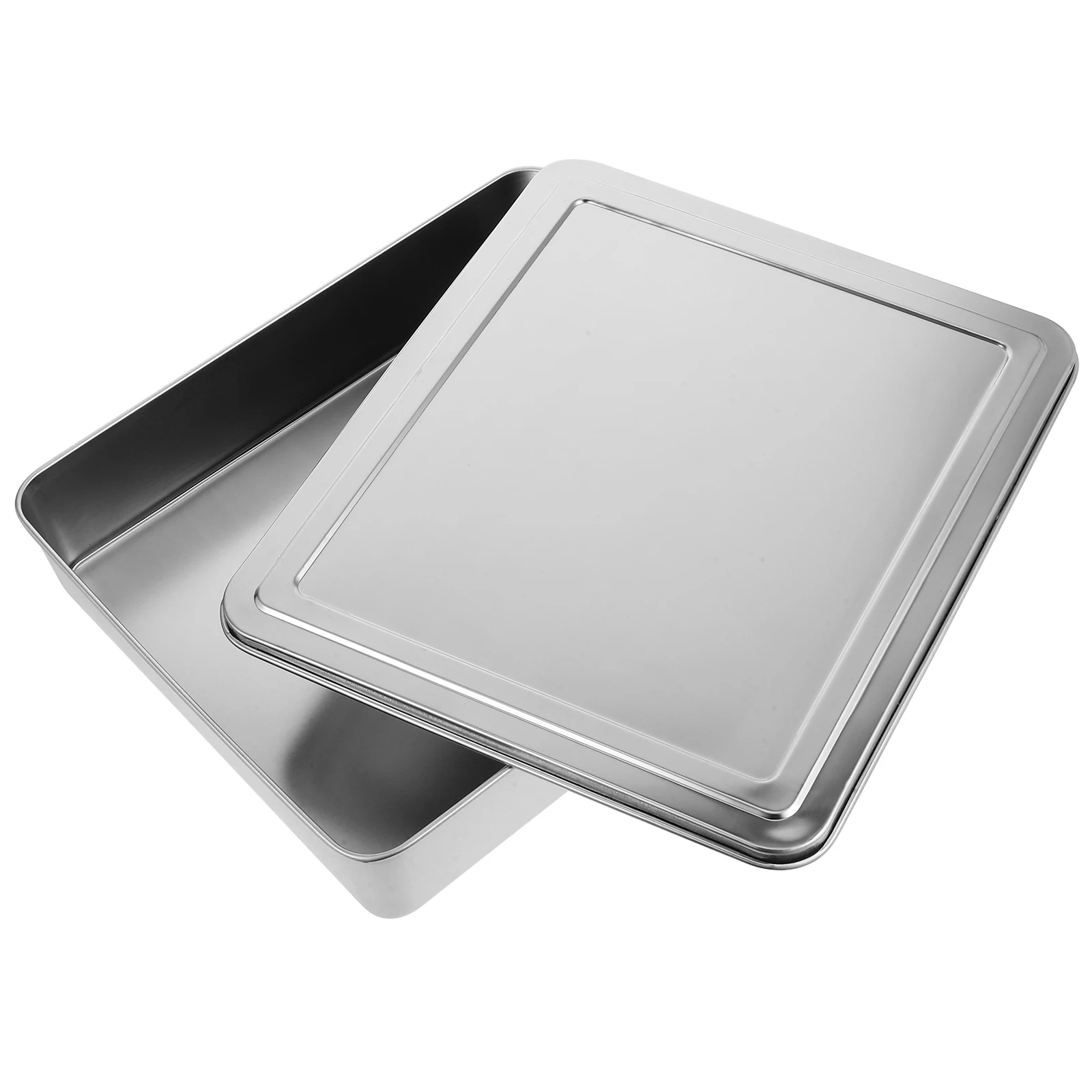

Stainless Steel Covered Cake Pan Nonstick Baking Container With Lid For Tiramisu Mousse Cakes Home Use Silver Elegant