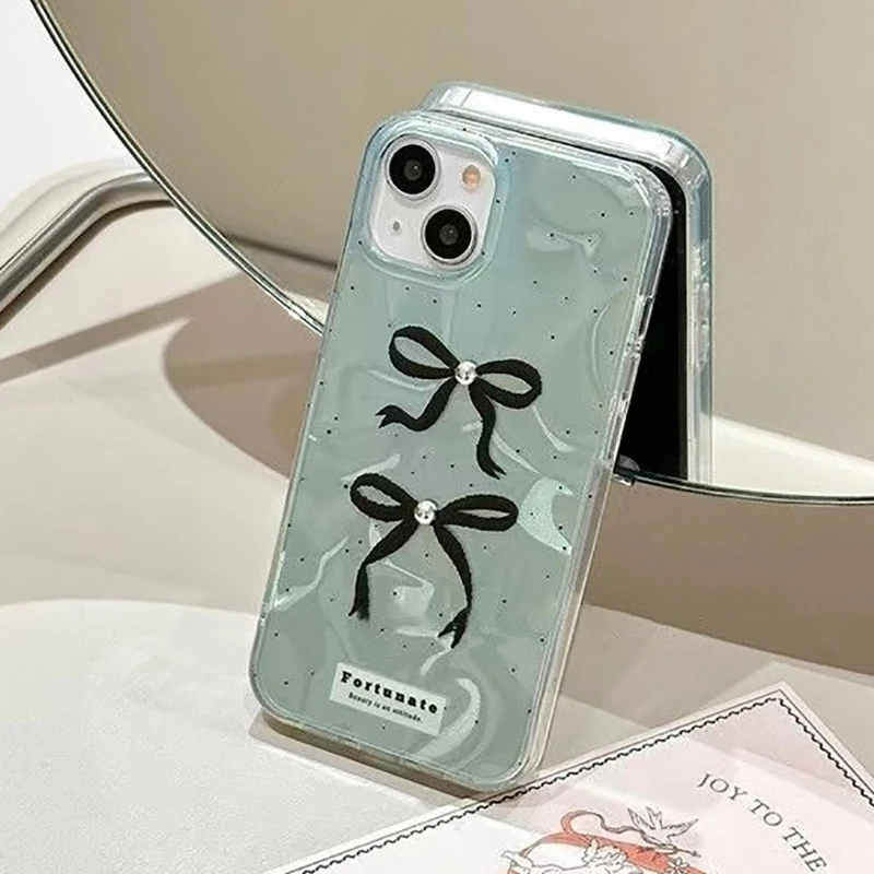 لؤلؤة ثلاثية الأبعاد Bowknot النقاط سلسلة الحال بالنسبة ممن لهم رينو 13 12 FS 11F 13F 12F 11 10 برو 5G 8 7 4G 6 5 لايت البحث X3 لايت غطاء الهاتف حالات