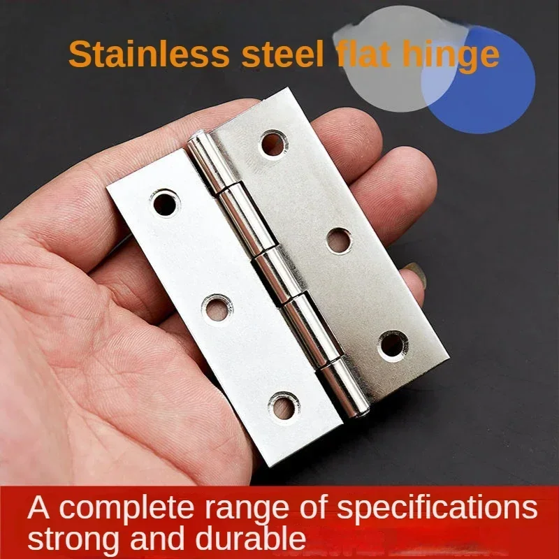 2Pcs Folding Butt Hinges Silver Tone Home Furniture Hardware Door Hinge 1/1.5/2/2.5/3/4 Inch