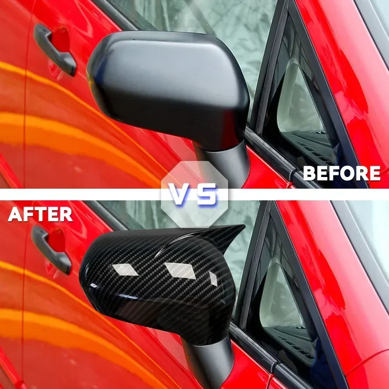 Fit For Honda Civic 8th Sedan 2005-2010 2Pcs Side Rearview Mirror Cap Wing Mirror Cover Carbon Fiber Look Car styling