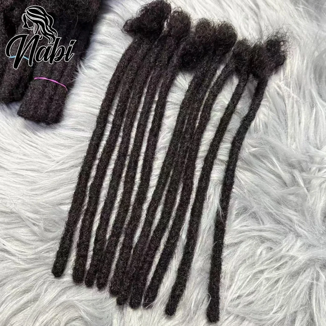 Nabi Loc Extension Human Hair 6-20 inch 80 Strands Full-head Handmade 100% Human Hair Dreadlock Extensions for Men Women