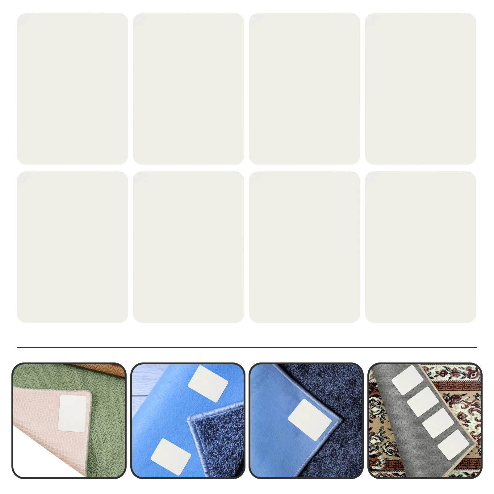 

12Pcs Carpet Stickers Anti-Slip Rug Pads for Tile Hardwood Floors No Curl Wrinkle Prevention Reusable Washable Rug Corner