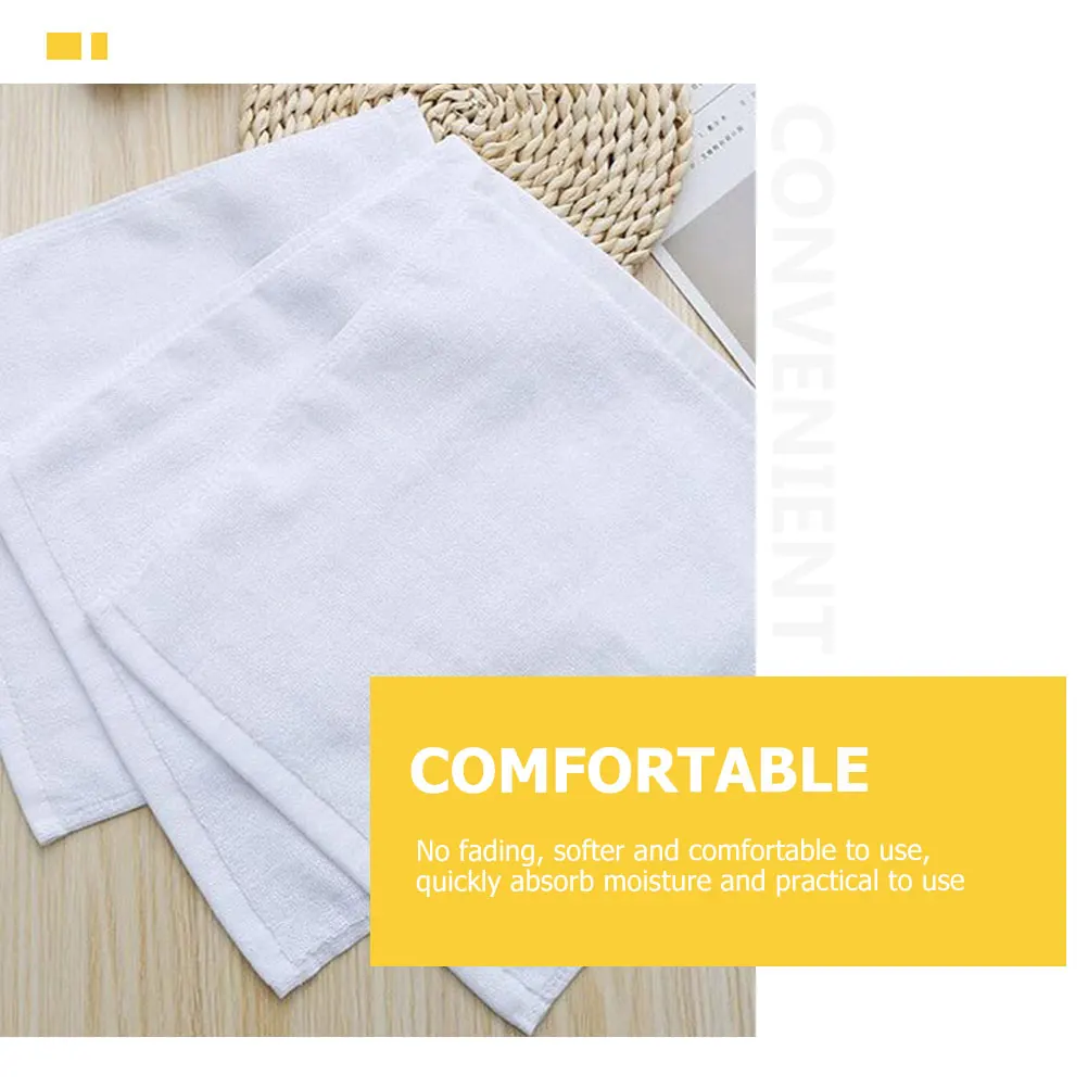 

8 Pcs Pure Cotton Face Wash Square Towel Facial Towels Supple Bath For Bathroom White Washing