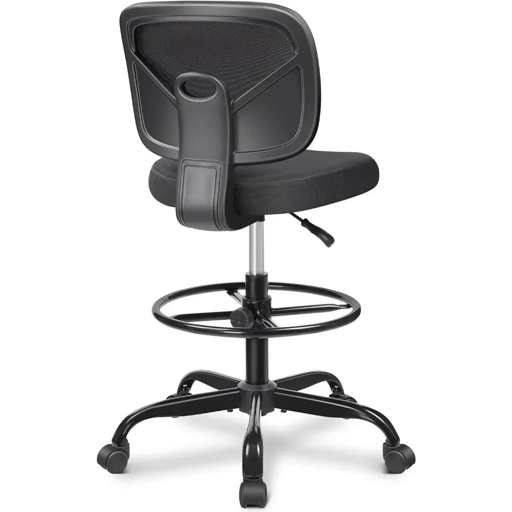 Office Drafting Chair Armless, Tall Office Desk Chair Adjustable Height and Footring, Mid-Back Ergonomic Standing Desk Chair