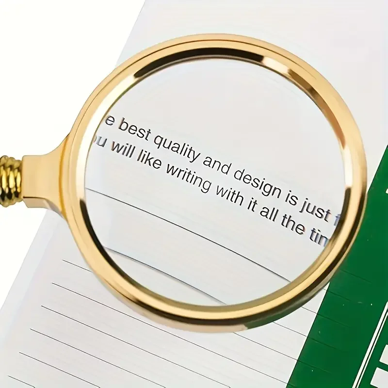 عدسة مكبرة معدنية، عدسة محمولة عالية الدقة 50x للقراءة والمجوهرات ومراقبة الحشرات والعلوم وبداية نار الشمس