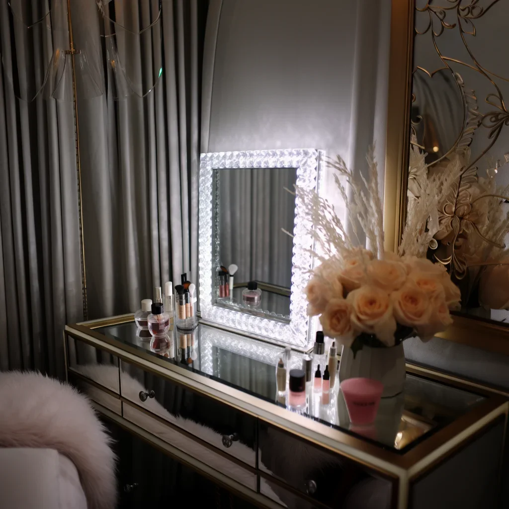 Miroir de maquillage LED tactile, interrupteur à capteur avec lumière