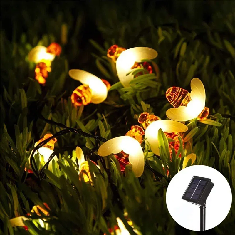 

Solar Honey Bee LED String Lights Summer Lighting Party Wedding Garden Balcony Tree Street Decoration Inner Court Ambient Light