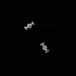 925 Sterling Silver Plated 14K Gold Zircon Candy Earrings for Women Korean Mini Cute Jewelry Accessories