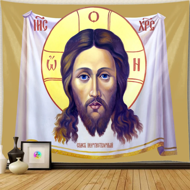 Jesus TapestryEaster Christmas Manger Wall Decoration Christian Believers Wise Men Wall Hanging For Room Decor Icon of Christ