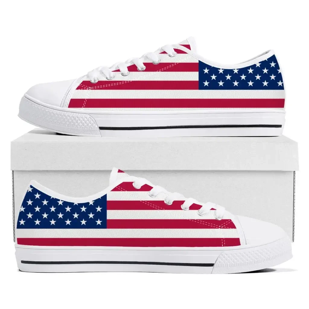 

USA American Flag Low Top High Quality Sneakers Mens Women Teenager Canvas Sneaker America Prode Casual Couple Shoes Custom Shoe