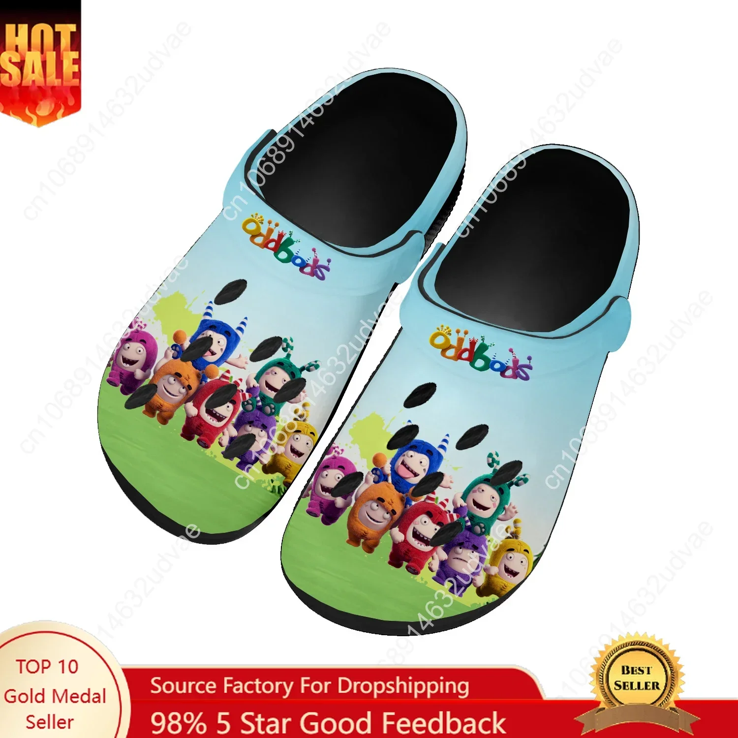 

Oddbods Water Shoes Mens Womens Comfortable Home Garden Clogs Customizd Sandals Beach Breathable Hole Slippers