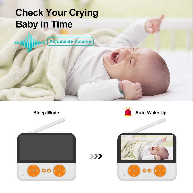 

Low power indoor safety protection baby high definition Smart electronic monitor Camera video voice intercom 5 "color screen