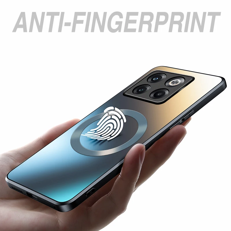 حافظة فاخرة مغناطيسية AG من السيليكون غير اللامع لهاتف Oneplus 11 11R 10R 10T غطاء حماية كامل Fundas