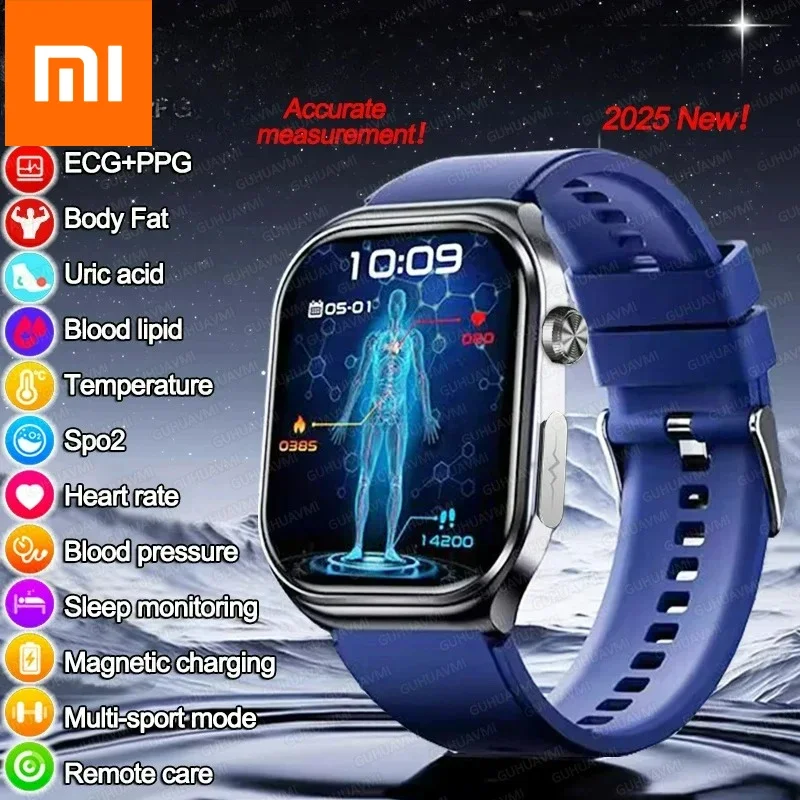 Xiaomi ECG + PPG AI Диагностика здоровья Смарт-часы Мужчины Женщины Часы Липиды в крови BP Мочевая кислота Трекер сердечного ритма для Xiaomi Smartwatch