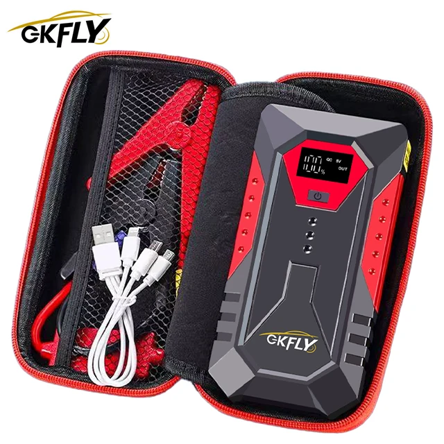 GKFLY 3000A/4000A Auto Startkabels met Grote Powerbank, Accu Booster 12V Auto Startapparaat voor Benzine 6.0L Diesel 5.0L