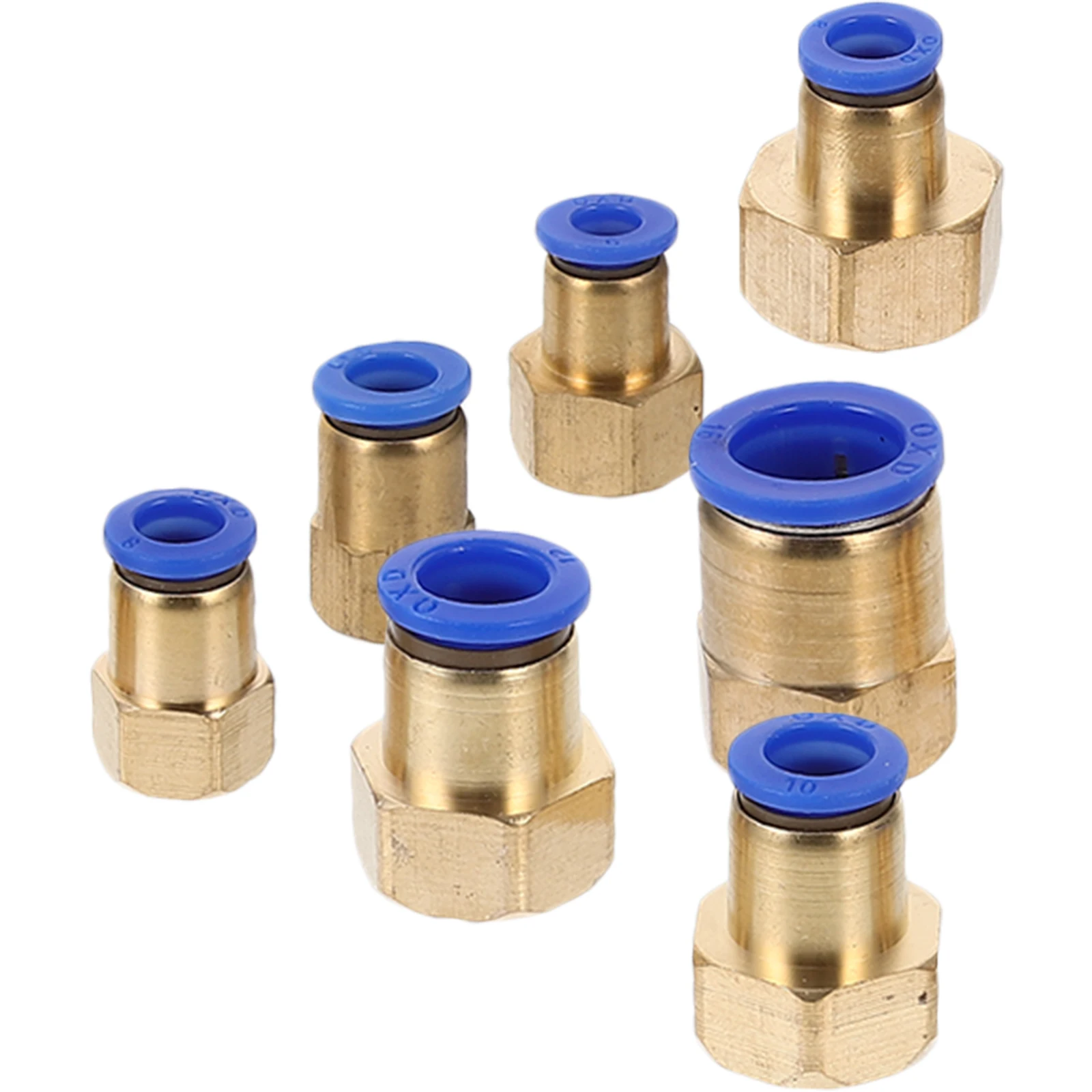 

7pcs Connectors Threaded Straight Hose Crimp Fittings PC4 M6 8 8 10 10 04