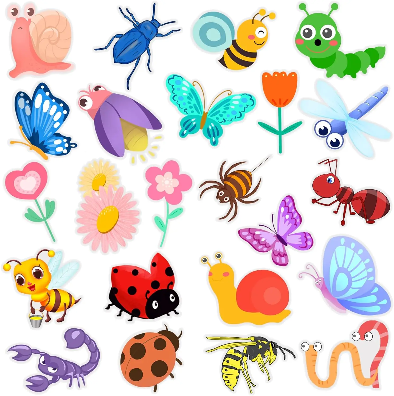 

23 шт., наклейки на окна в виде насекомых