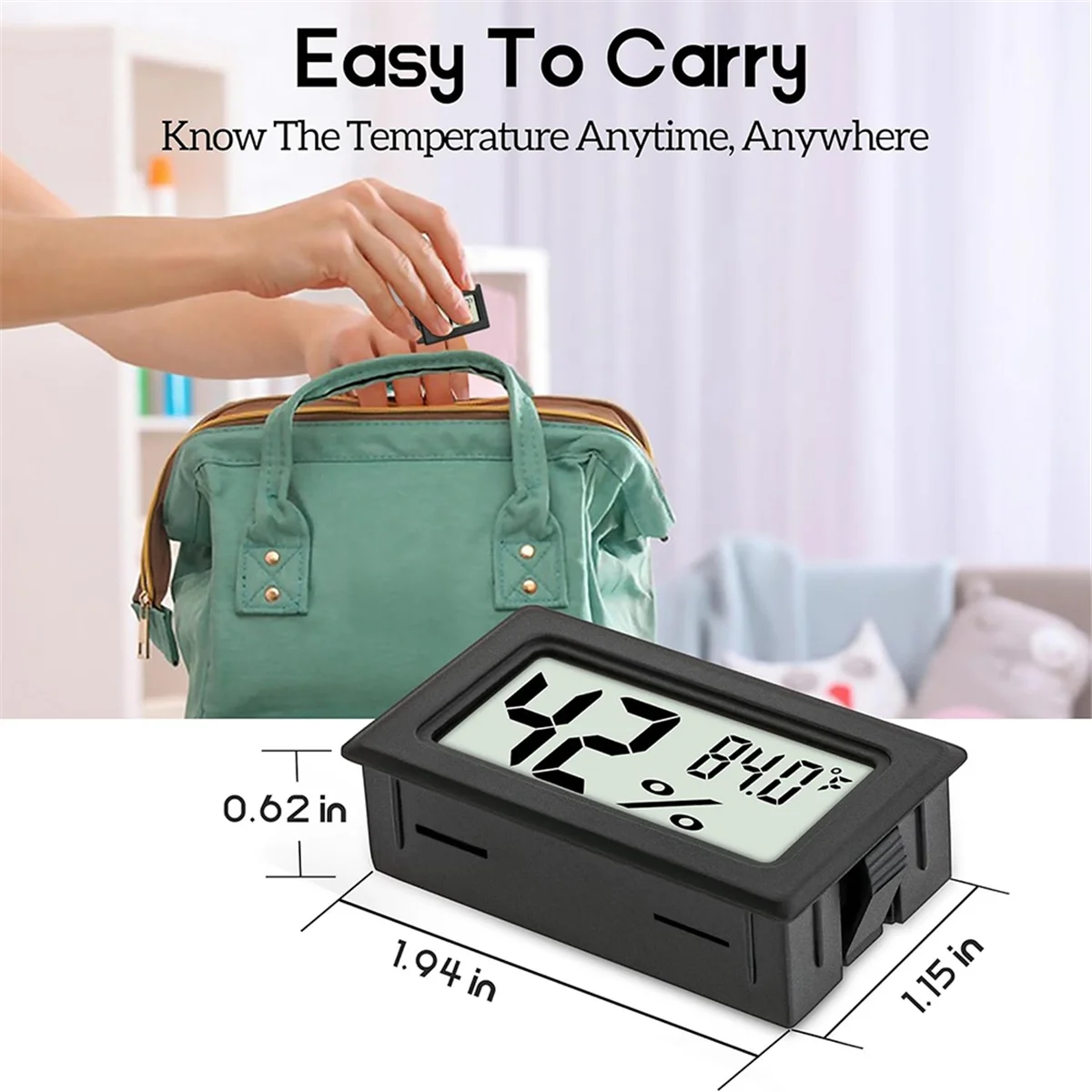 BFYL-6Pack مقياس الرطوبة الداخلي الصغير مقياس الرطوبة الرقمي مع ( ℉ ) للدفيئة والحديقة
