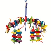 Wood Parrot Bird Toys Love Bird Cage Funny Training Bird Toys Cotton Rope Parrot Toy Bite Resistant Bird Tearing Toy Pet Product