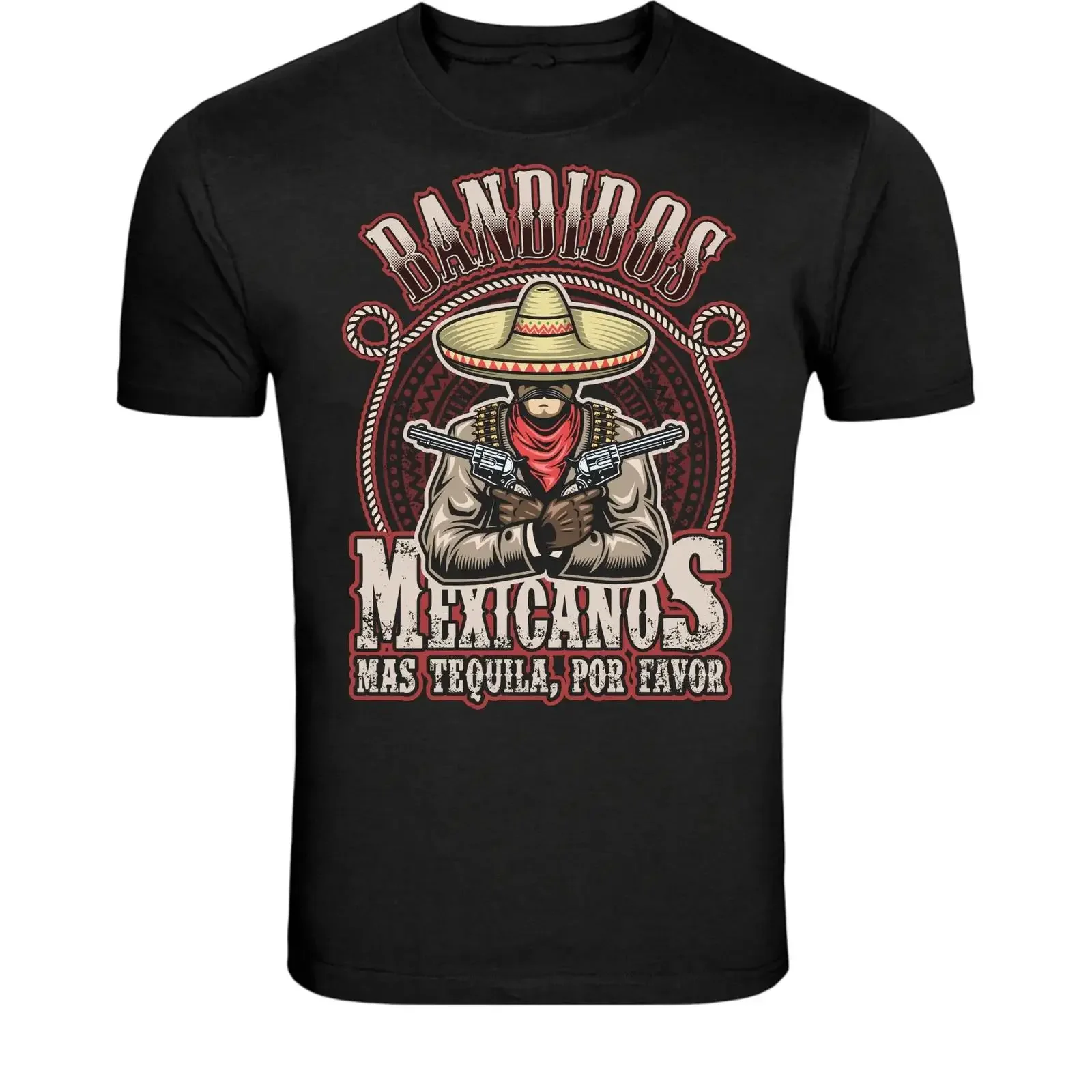 Bandidos Mexicanos Tequila T Shirt Funny Mexican Outlaw vintage Washed Stretched homme fashion Top For Everyday Wear Soft