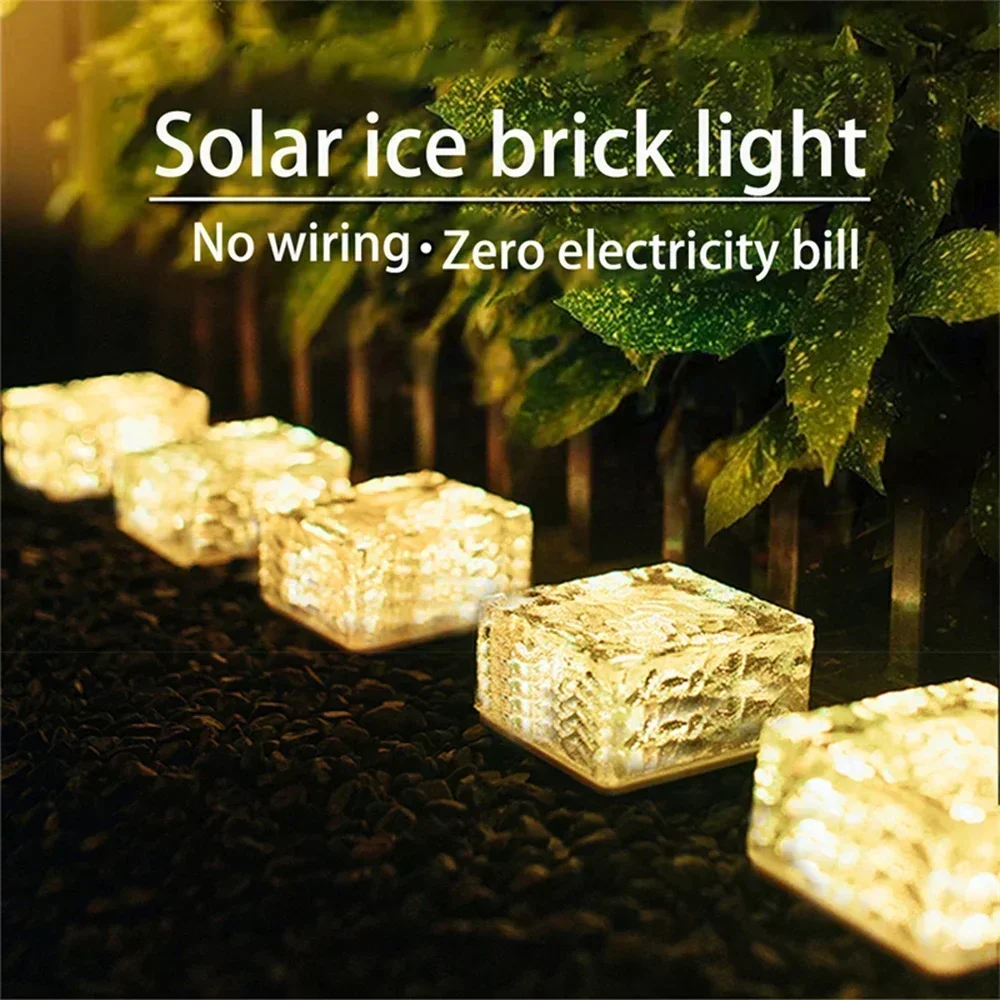 

Solar Brick Lights Landscape Path Light Garden Decor Yard Paver Road Lighting Recessed Paver for Garden Pathway Patio Walkway