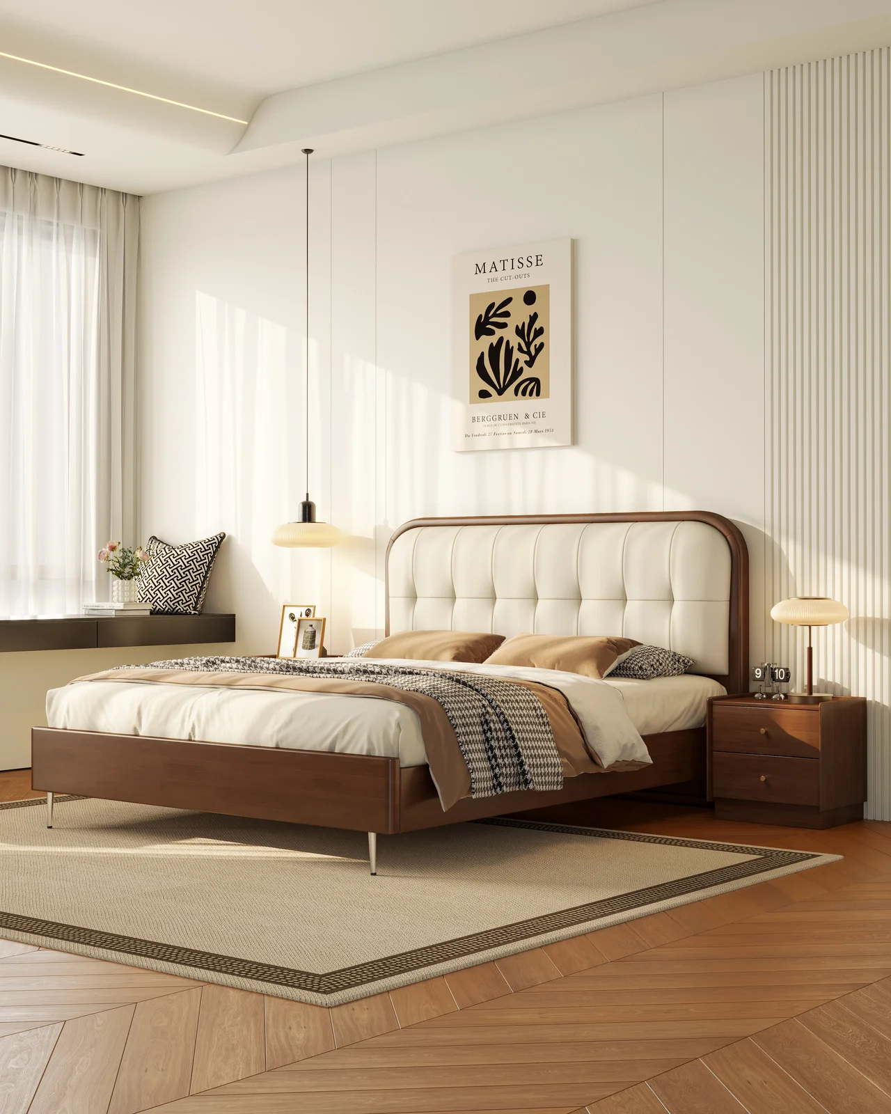 

Factory Direct High-End Modern Solid Wood Platform Bed Frame for Bedroom Full Size Eco-Friendly & Comfortablepromote sales